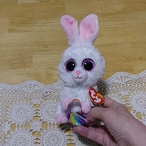 TY Beanie Boos Sunday White Bunny Rabbit w/ Basket Spring Easter Plush